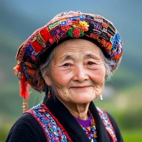 Elderly Woman in Traditional Dress Portrait