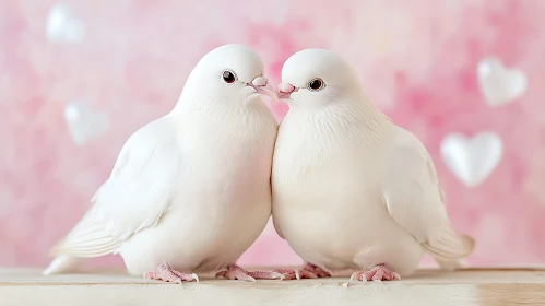 Peaceful Doves in Romantic Embrace