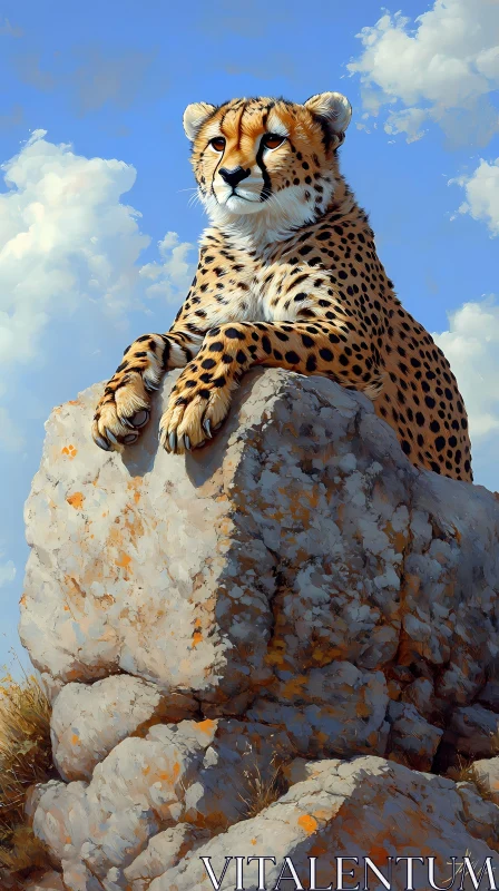 Cheetah's Regal Rest AI Image