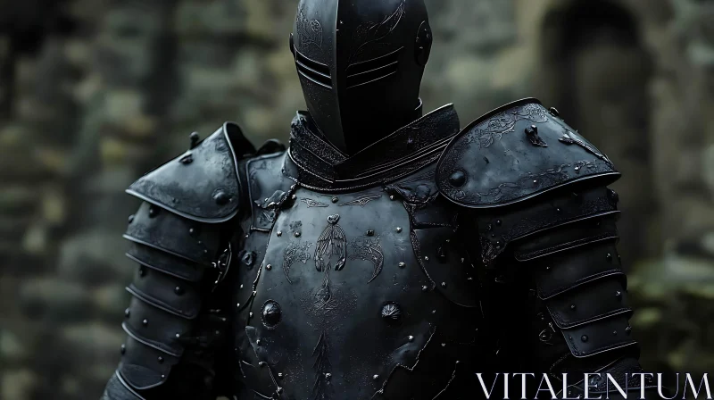 Black Knight Medieval Warrior AI Image