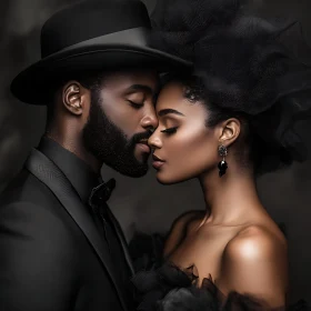 Intimate Portrait of Couple in Black