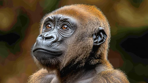 Expressive Gorilla Wildlife Portrait