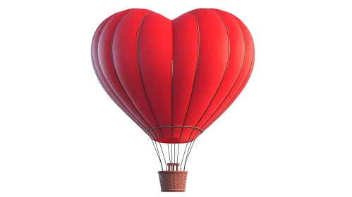 Red Heart Balloon Isolated on White