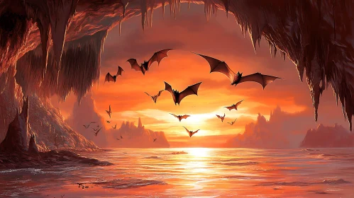 Sunset Flight of the Bats