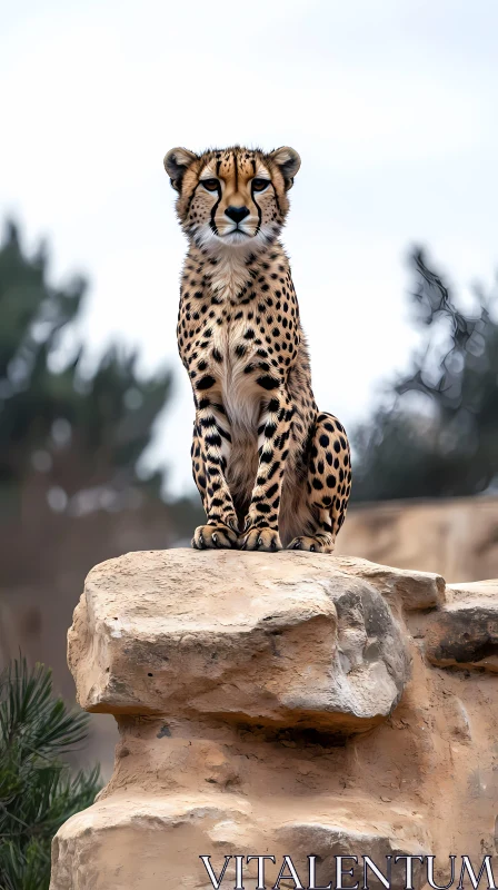 Gaze of a Cheetah in the Wild AI Image