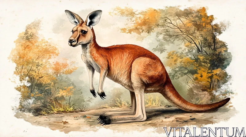 Kangaroo Wildlife Art AI Image