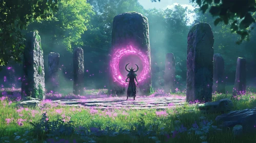 Mystic Forest Portal with Glowing Magic