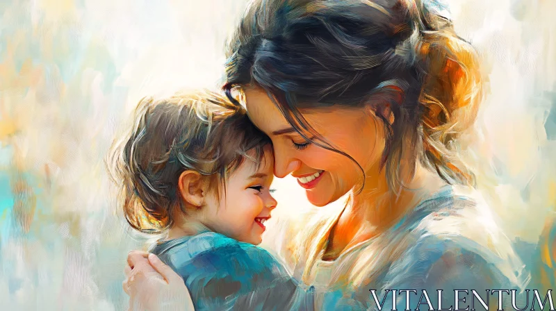 AI ART Loving Embrace: A Mother and Child's Affection