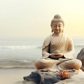 Peaceful Buddha by the Ocean