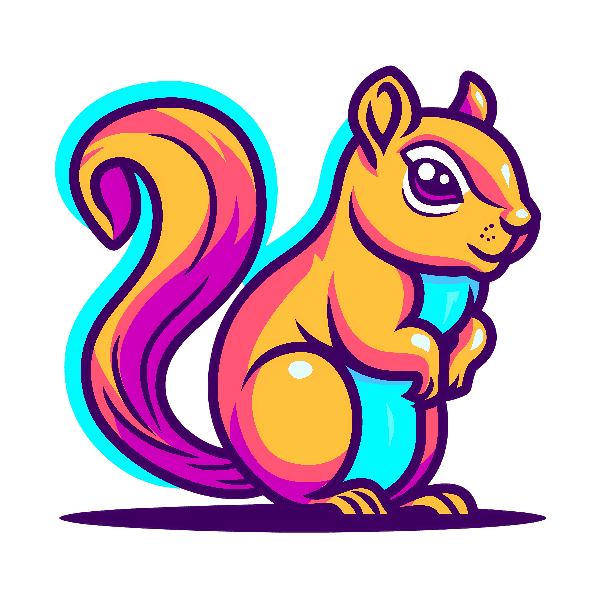 POD Design Vibrant Squirrel Illustration for Apparel