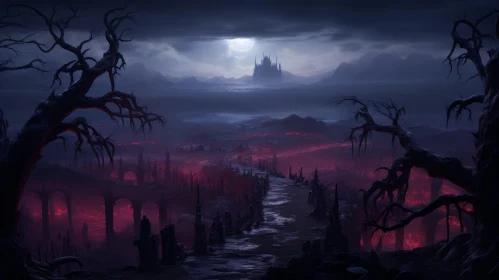 Dark Gothic Art - Monochrome Landscapes and Hellish Backgrounds