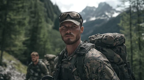 Military Man in Forest