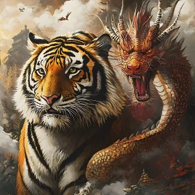 Epic Tiger Dragon Composition