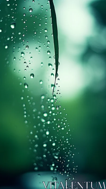 Graceful Raindrops on Window - Nature-Inspired Art AI Image