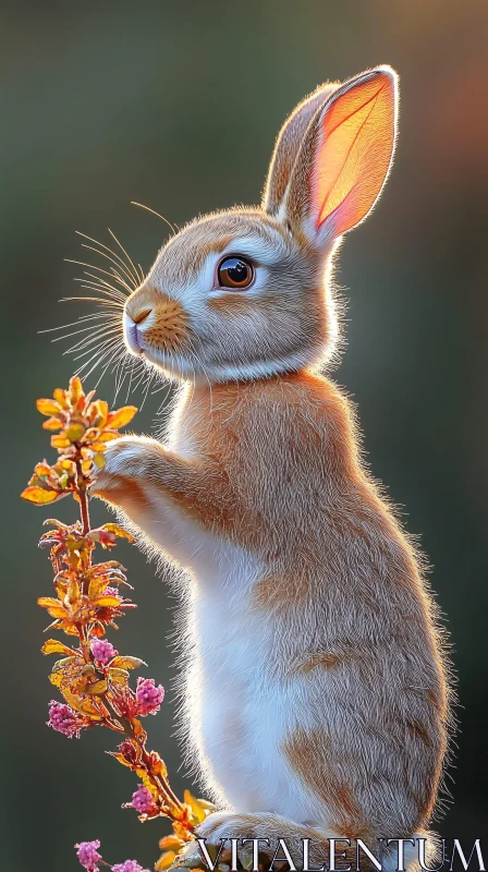 AI ART Rabbit in Wildflowers