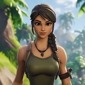 Female Character Portrait with Braided Hair
