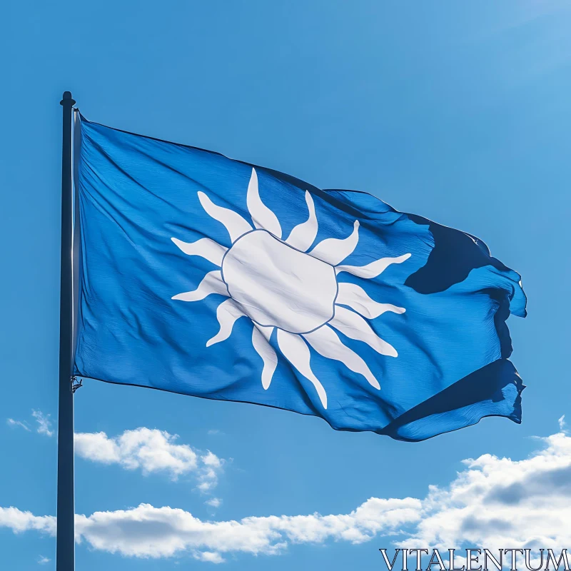 Emblematic Flag Under Azure Sky AI Image