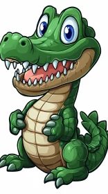 Friendly Crocodile Character Art