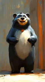 Smiling Cartoon Bear Art