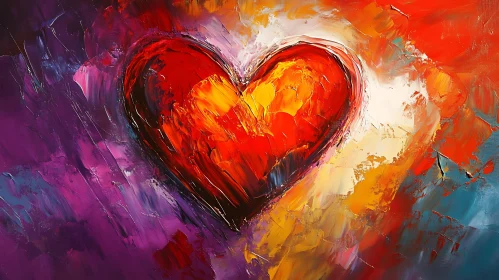 Abstract Heart in Bold Colors