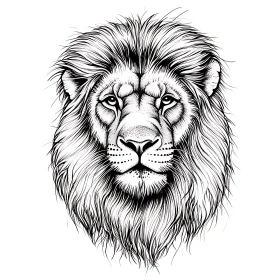 Monochrome Lion Head