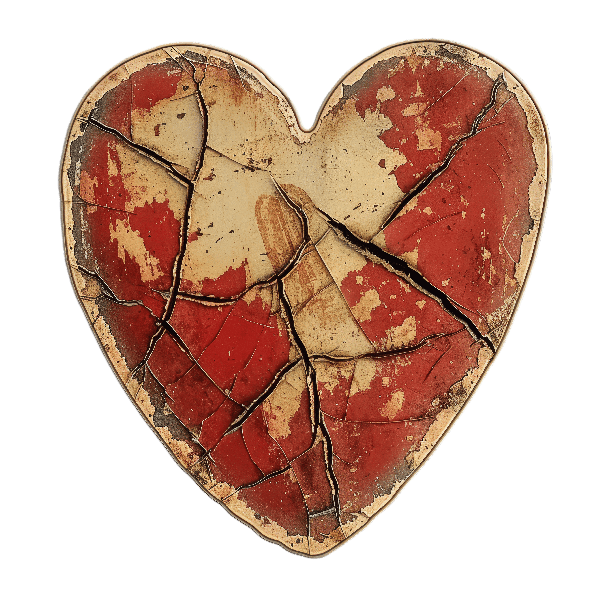 Antique Heart with Cracks