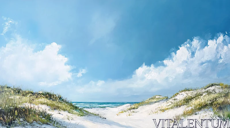 AI ART Tranquil Coastal Landscape