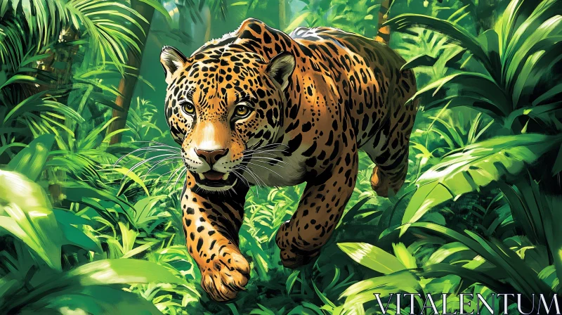 AI ART Jungle Jaguar in Motion