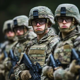 Army Soldiers in Formation