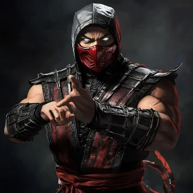 Mysterious Masked Fighter Ready for Combat