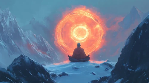 Zen Meditation on Mountain Peak