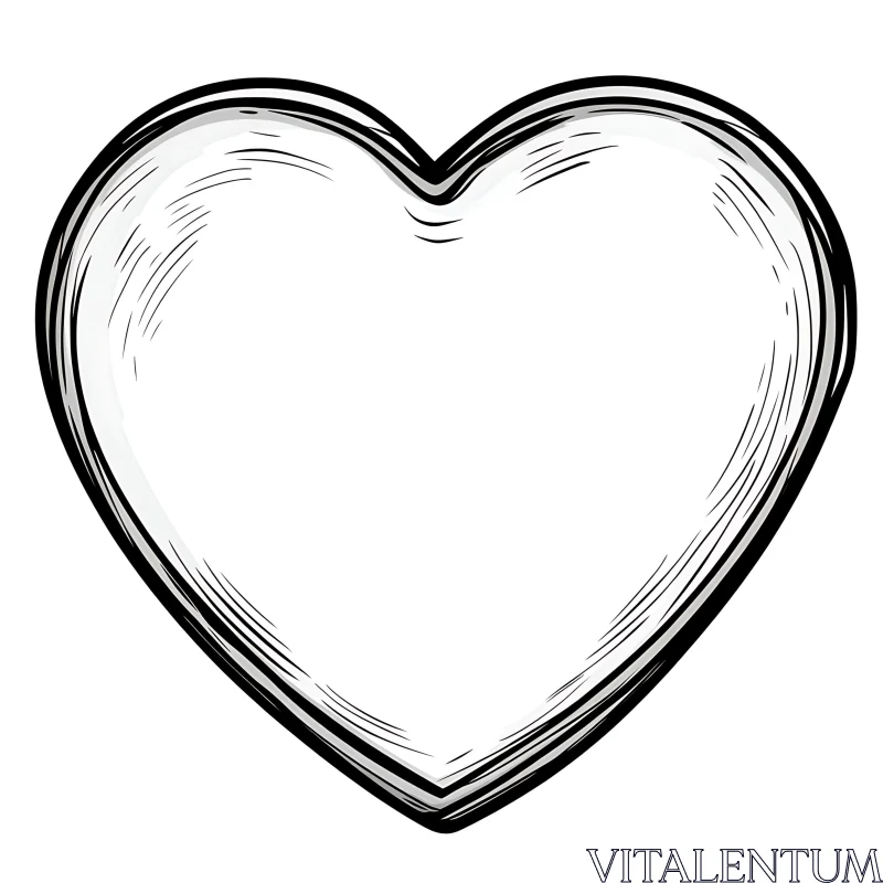 Outline Heart Shape Drawing AI Image