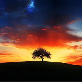 Sunset Tree Landscape