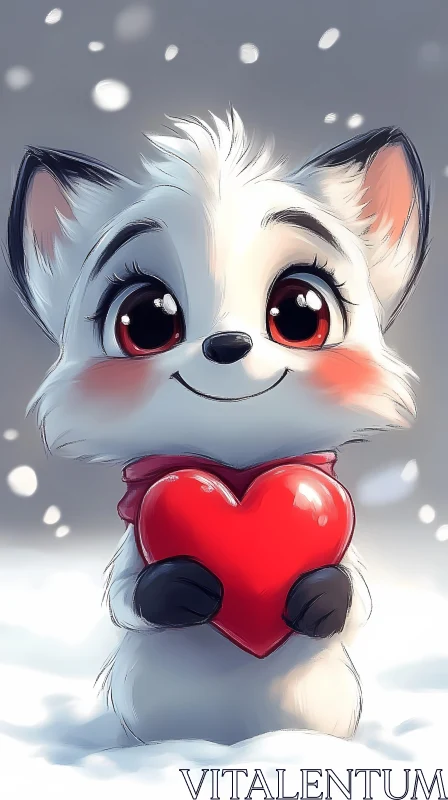 AI ART Cute Fox in Winter Wonderland