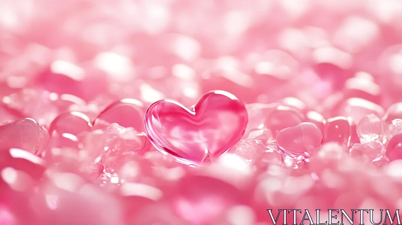 Translucent Heart in Pink Ambiance AI Image