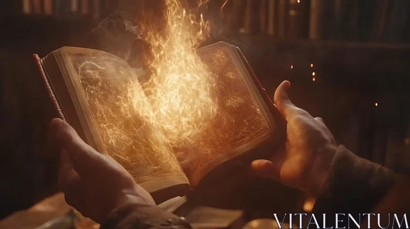 AI ART Burning Book of Spells