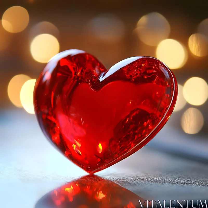 Translucent Red Heart Still Life AI Image