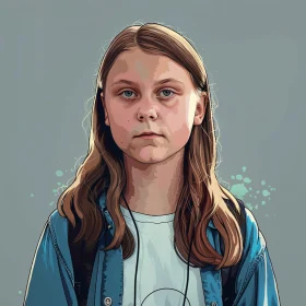 Artistic Representation of Greta Thunberg