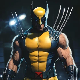 Superhero in Yellow and Blue Suit