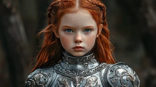 Red-Haired Girl Knight in Shining Armor