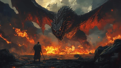 Man vs Dragon: A Fiery Encounter