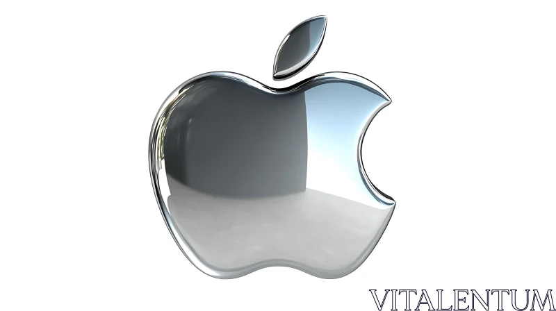 AI ART Metallic Apple Brand Symbol