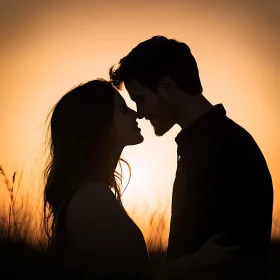 Sunset Kiss Silhouette: A Moment of Love