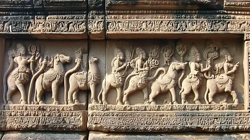 Historical Bas-Relief Stone Carving