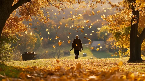 Person in Autumn Landscape