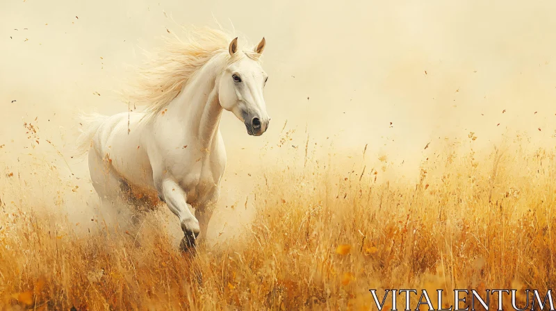 AI ART Graceful Horse in Golden Meadow