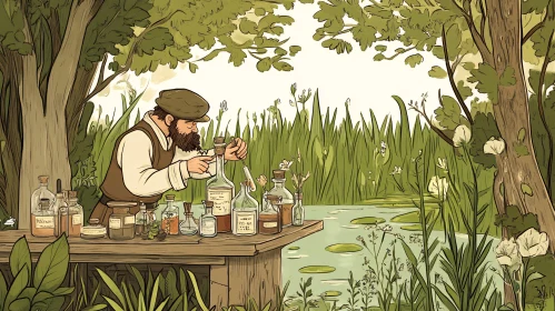 Apothecary Scene by the Water