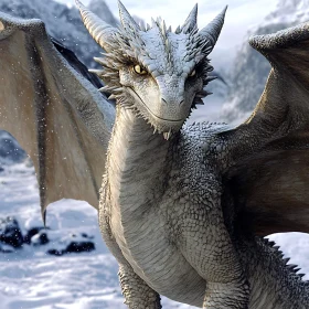 Icy Dragon Majesty in Snowy Realm