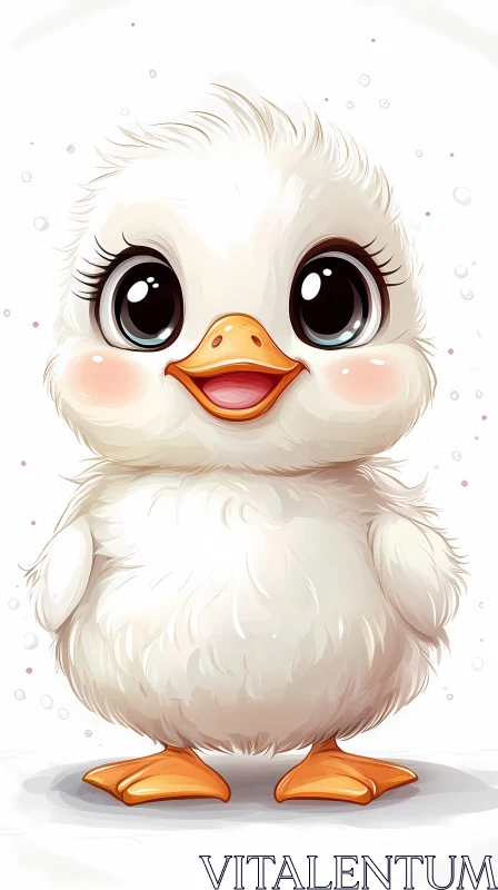 AI ART Charming Baby Duck Illustration