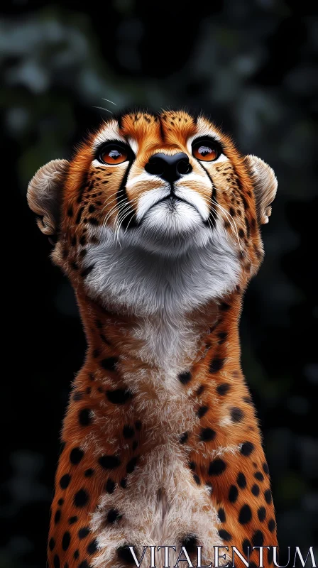 Cheetah Gazing Upwards AI Image